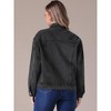 INSPIRE CHIC Women's Button Down Long Sleeve Oversized Denim Jacket - 4 of 4