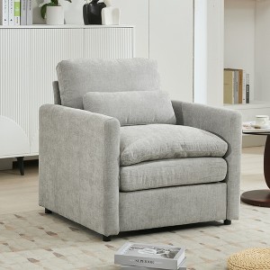 Cloud Sofa Set, Oversized Upholstered Couch with Double Cushions, Comfy Sectional Sofa Group for Living Room-- Frevyn - 1 of 4