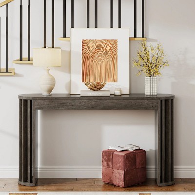 Hommoo 59" Console Table Dark Gray