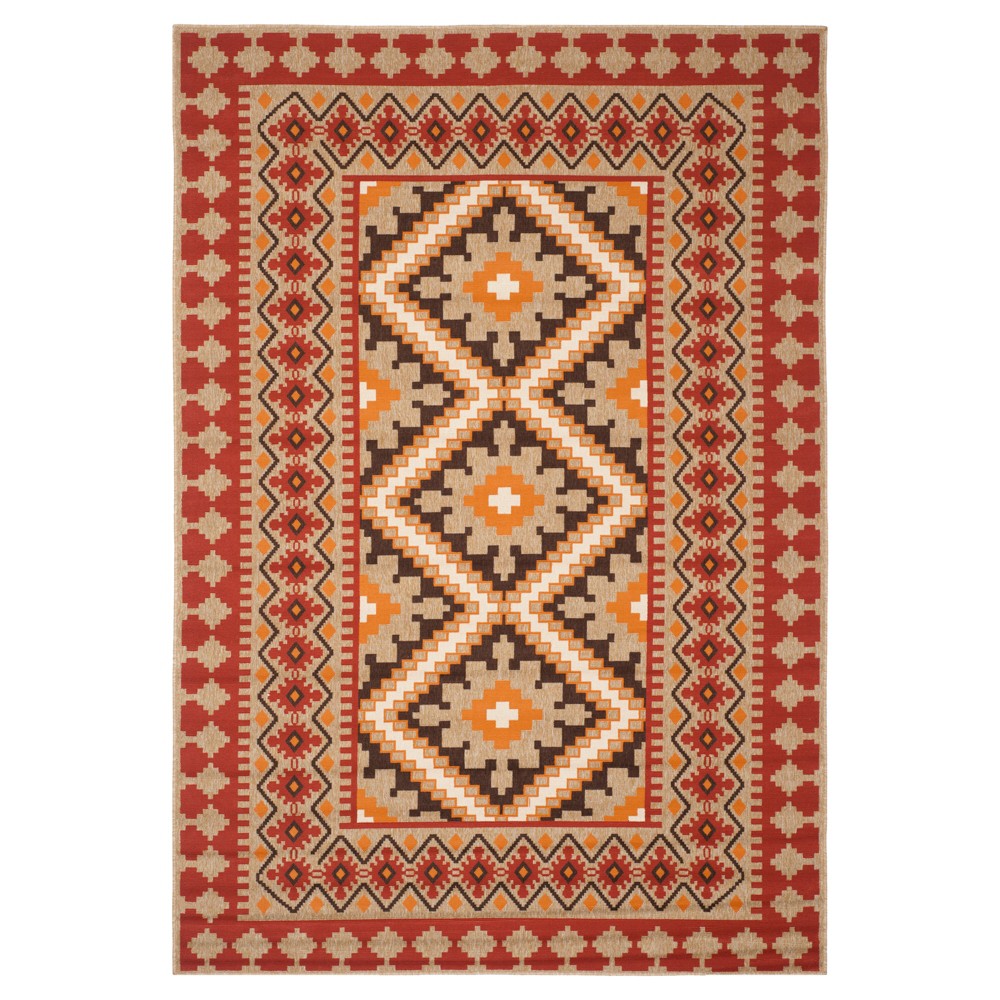 Nadir Indoor/Outdoor Area Rug - Red/Natural (8'x11'2in) - Safavieh