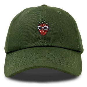 Dalix Strawberry Embroidered Cap Cotton Baseball Summer Cool Dad Hat Womens - 1 of 4