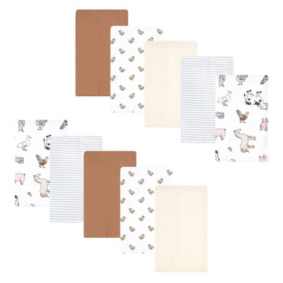 Luvable Friends Hudson Baby Flannel Burp Cloths 10pk Set