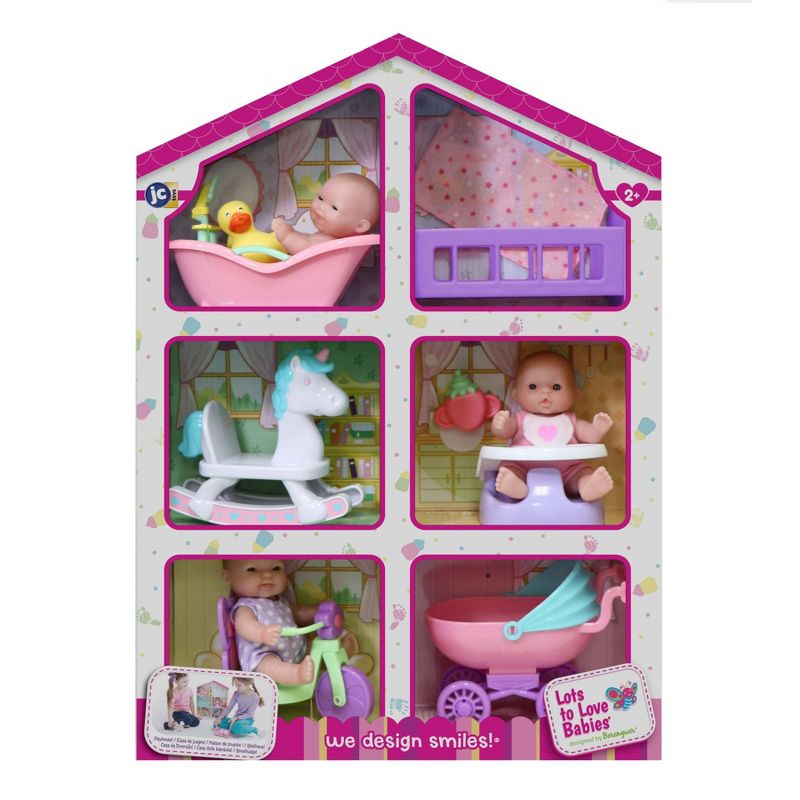 JC Toys Lots to Love Babies 5&#34; Mini Doll House with Dolls and Accessories, 1 of 5