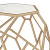 Coast to Coast Accents Modern Gold Metal Hexagon Accent Table 20 1/2" Real White Marble Tabletop for Living Room Bedroom Bedside - 4 of 4
