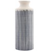 Terra Cotta Floor Vase – 19.25"H Blue & White Navy Criss-Cross Pattern Decorative Accent for Indoor Display By Melrose - 2 of 3