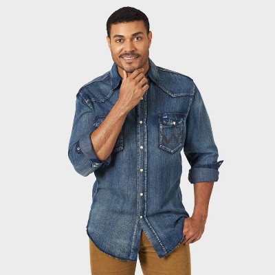 mens long sleeve denim work shirts