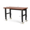 Costway 48''x24'' Adjustable Height Workbench Mobile Tool Bench Bamboo Top w/Caster Nature\ Coffee - 3 of 4