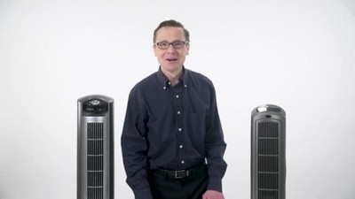 Lasko 48 Inch Silver Oscillating Tower Fan with Remote
