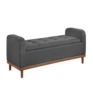 NicBex Modern 50" Storage Bench Wood Accent Stools with Button Tufted for Bedroom and Entryway - 1 of 4