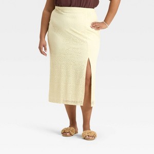 Women's Lace Column A-Line Skirt - A New Day™ White - 1 of 3