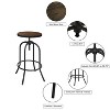 Lavish Home Adjustable Backless Swivel Bar Stool, Brown - 4 of 4