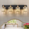 LLHZSY Modern Dimmable Bathroom Vanity Light Crystal Glass Wall Sconce - 4 Light - Black & Gold - 2 of 4