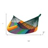 HomeRoots Green Red And Yellow Striped Double Hammock - 3 of 4