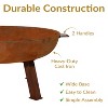 Sunnydaze Outdoor Camping or Backyard Round Cast Iron Rustic Fire Pit Bowl with Handles - 3 of 4