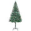 vidaXL Artificial Green Christmas Tree with Pinecones - 6ft Tall Holiday Decor with White Branch Tips, Easy Assembly, Sturdy Base and PVC Branches - 2 of 4