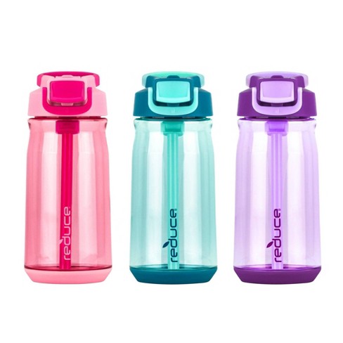 Reduce Water Bottle Sip and Go Hydrate Bottle For Kids Tritan Plastic With Hygienic Flip Top Lid and Carry Handle Leak Proof Flip 18 oz Morning Rays Cupholder Friendly