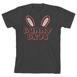 Bunny Bros Sketch Bunny Ears Crew Neck Short Sleeve Charcoal Boy's T-shirt - 1 of 3