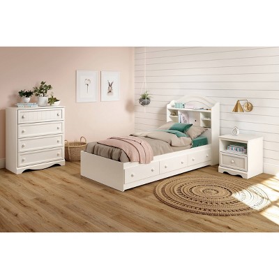 Savannah Pure White 1-Drawer Nightstand