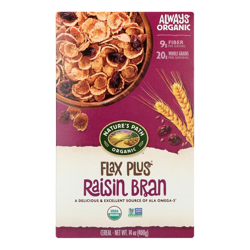 Nature's Path Organic Flax Plus Raisin Bran Cereal - Case of 12/14 oz, 2 of 8