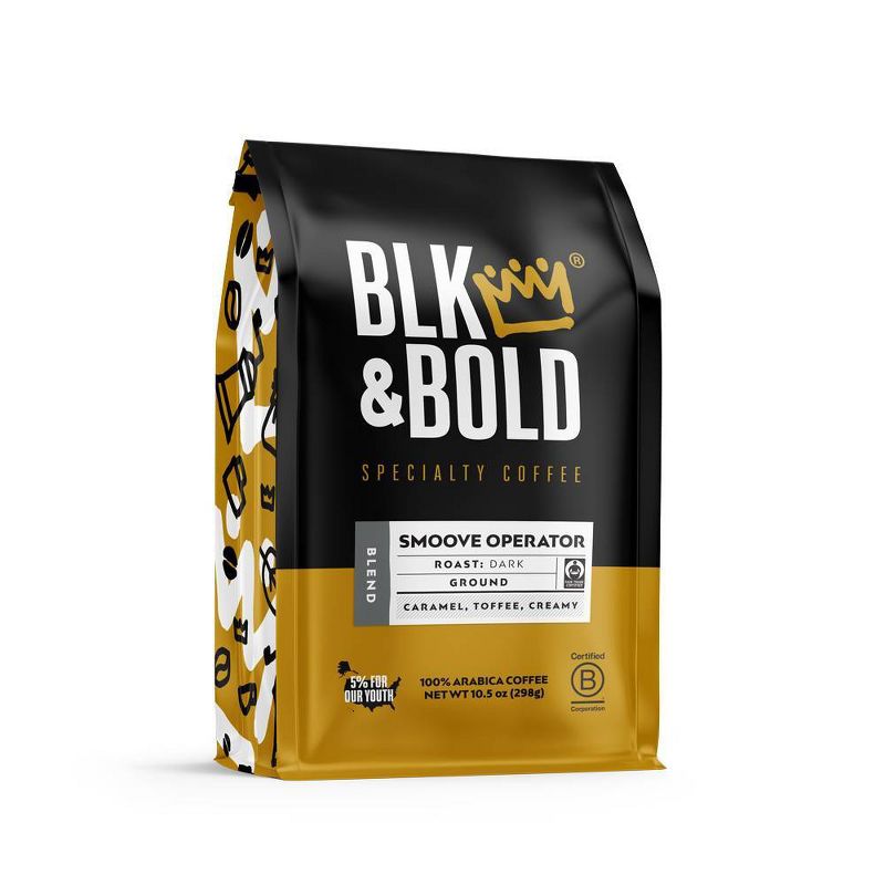 BLK &#38; Bold Smoove Operator Blend, Dark Roast Ground Coffee - 10.5oz, 4 of 10
