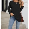 Women's Shirt Crew Neck Long Sleeve T-Shirt Loose Soft Pullover for Women - 3 of 4