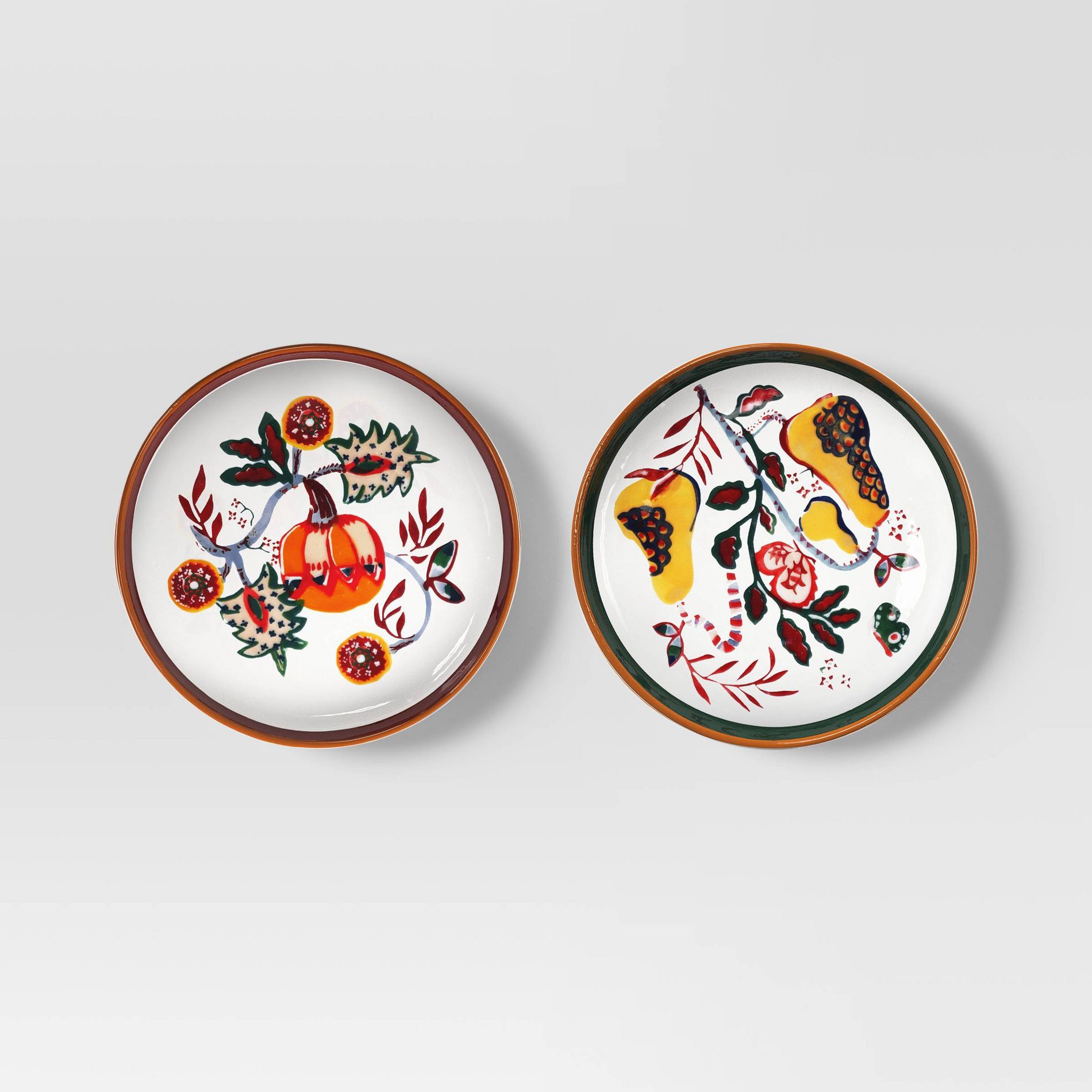 7" 2pk Stoneware Layering Gourd/Pumpkin Plates - Threshold™