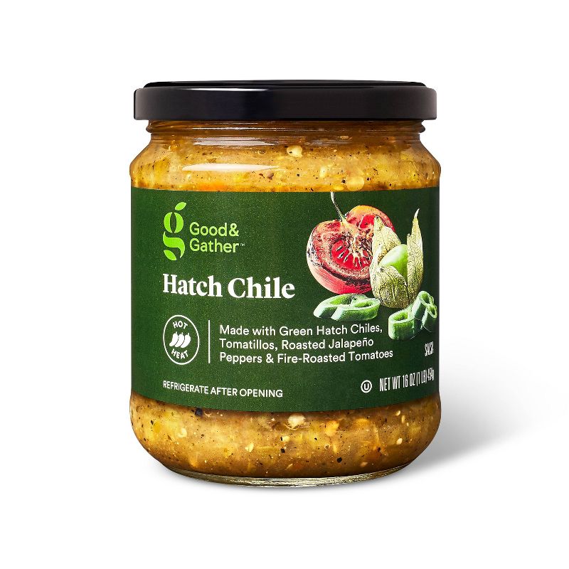 Hot Hatch Chile Salsa - 16oz - Good &#38; Gather&#8482;, 1 of 5