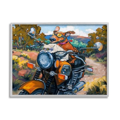 Stupell Industries Cat & Dog on Motorcycle Framed Giclee Art