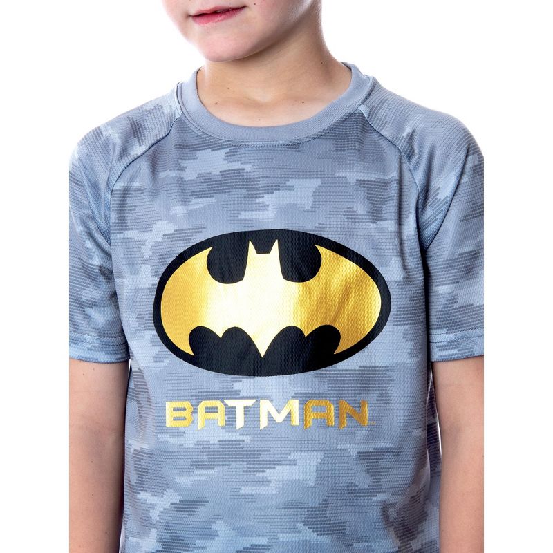 DC Comics Boys' Justice League Digital Camo Batman 2 PC Pajama Set Grey, 4 of 6