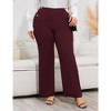 Plus Size Dress Pants for Women Stretch Pull On Flare Pants Pockets Dressy Business Casual Work Pants - 2 of 4