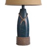 Sea Blue Finish Cream Hardback Canvas Shade Table Lamp - StyleCraft: No Assembly, UL Listed, Polyresin Body - 4 of 4
