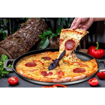 Black Cast Iron 12-Inch Skillet Pan with Dual Handles