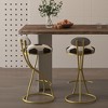 TUYOHW Set of 2 Football-Theme Metal Bar Stools,Counter Height Bar Chairs with S-Shaped Metal Frame & Round Cushion,Dining Chair for Kitchen,Bar - 2 of 4