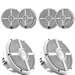 Wet Sounds HTM-8 Full-Range Class-D 85x8 W RMS @4 OHM Amp, Two pairs RECON 6 XW-W 6.5" 60W RMS Coaxial Speakers With White XW Grilles And Cone & Tw... - 1 of 4