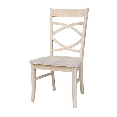 International Concepts Set of Two Milano Chairs with Wood Seats