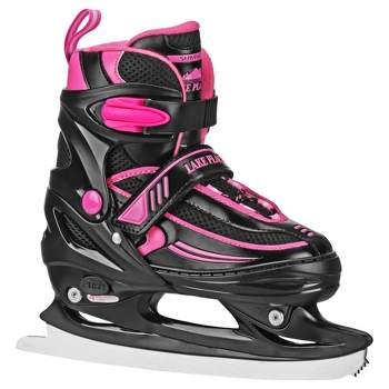 Lake Placid SUMMIT Adjustable Ice Skate - Black/Pink