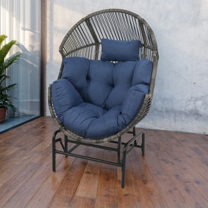 Outdoor Glider Egg Chair with Soft Cushion - 1 of 4