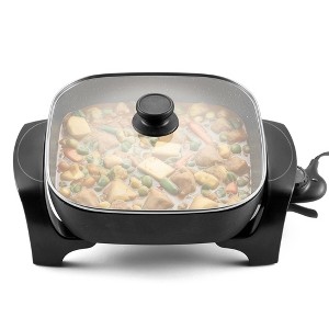 Elite Cuisine 7.5qt Electric Skillet - Black - 1 of 4