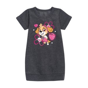 - Paw Patrol - Skye Sketch Graphic Short Sleeve Fleece Dress - 1 of 4