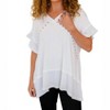 Women's Giving In V Neck Spliced Top - One Eleven North - 2 of 4