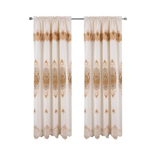 RT Designer Collection Betsy Macrame Rod Pocket Curtain Panel 52" x 84" Gold - 1 of 4