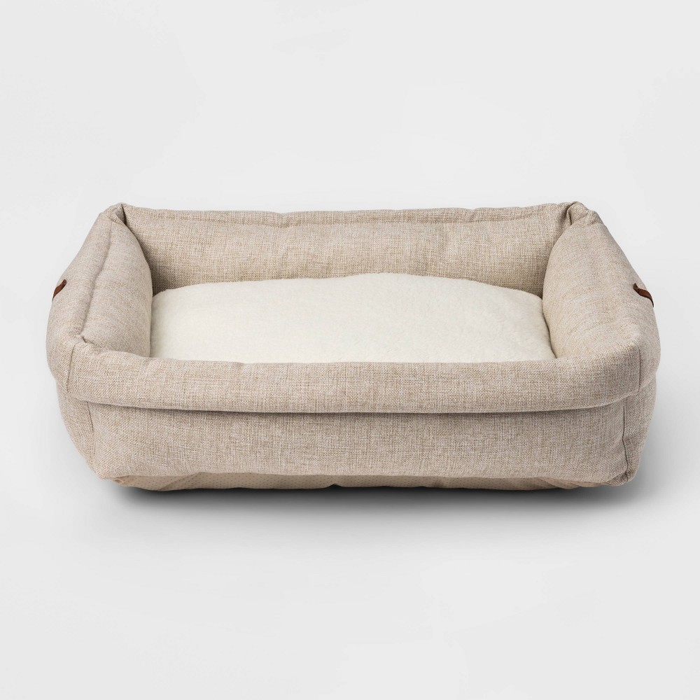 Rectangular Roll Cuff Dog Beds - M - Boots & Barkley