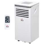 HOMCOM 7000 BTU Portable Mobile Air Conditioner for Cooling, Dehumidifying, and Ventilating with Remote Control, White