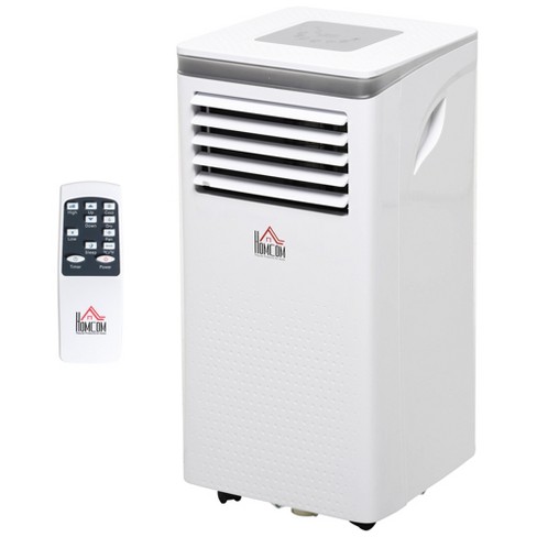 HOMCOM 7000 BTU Portable Mobile Air Conditioner for Cooling, Dehumidifying, and Ventilating with Remote Control, White - image 1 of 4