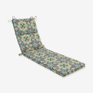 Lagoa Tile Flamingo Outdoor Chaise Lounge Cushion Blue - Pillow Perfect: Weather & Fade-Resistant, Polyester Fill - 1 of 3