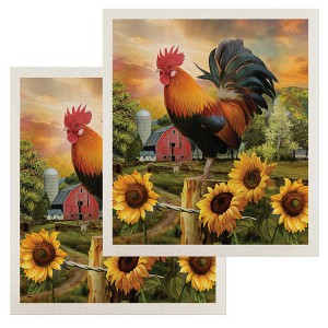 Briarwood Lane Fancy Rooster Swedish Dishcloth (2-pack) - 1 of 4