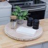 AuldHome Design Wood Beaded Lazy Susan Organizer; Decorative Rustic Boho Style Turntable for Dining and Pantry Storage - 2 of 4