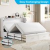 Murphy Bed Cabinet with Foldable Mattress, Queen Murphy Bed with Charging Station, Drawers - 4 of 4