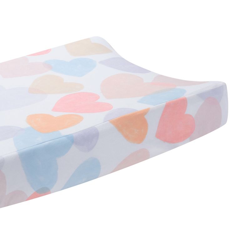 Bedtime Originals Rainbow Hearts Pink/Purple Baby/Infant Changing Pad Cover, 3 of 7