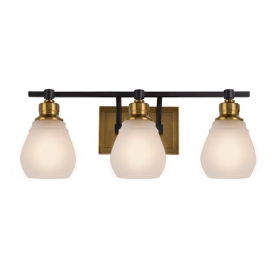 Artcraft Lighting Nelson 3 - Light Vanity in  Brass/Black